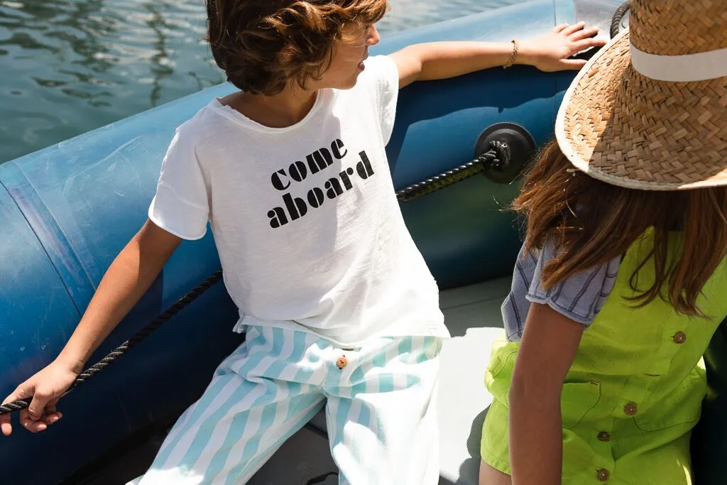 PIUPIUCHICK T-SHIRT KIDS OFF-WHITE COME ABOARD