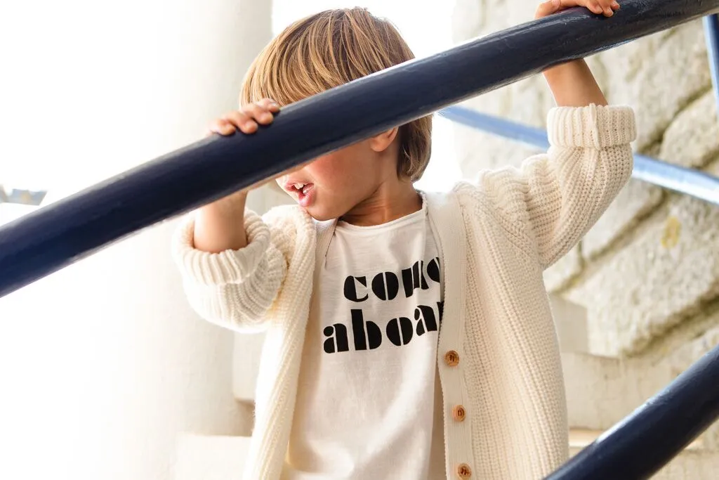 PIUPIUCHICK T-SHIRT KIDS OFF-WHITE COME ABOARD