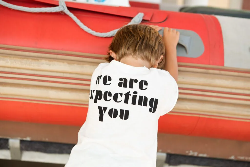 PIUPIUCHICK T-SHIRT KIDS OFF-WHITE COME ABOARD