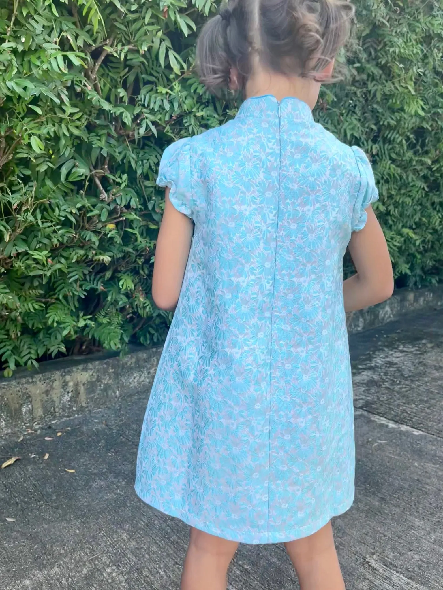 POPPY Girls' Daisy Brocade Cheongsam (Baby Blue)