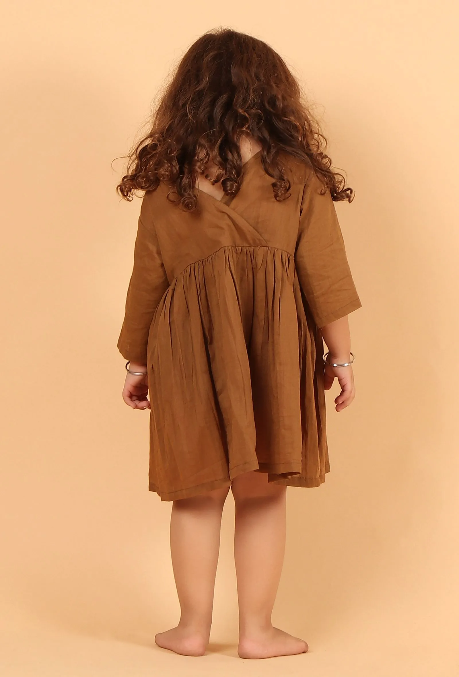 Set Of 2: Brown Mul Mul Short Dress With Shorts