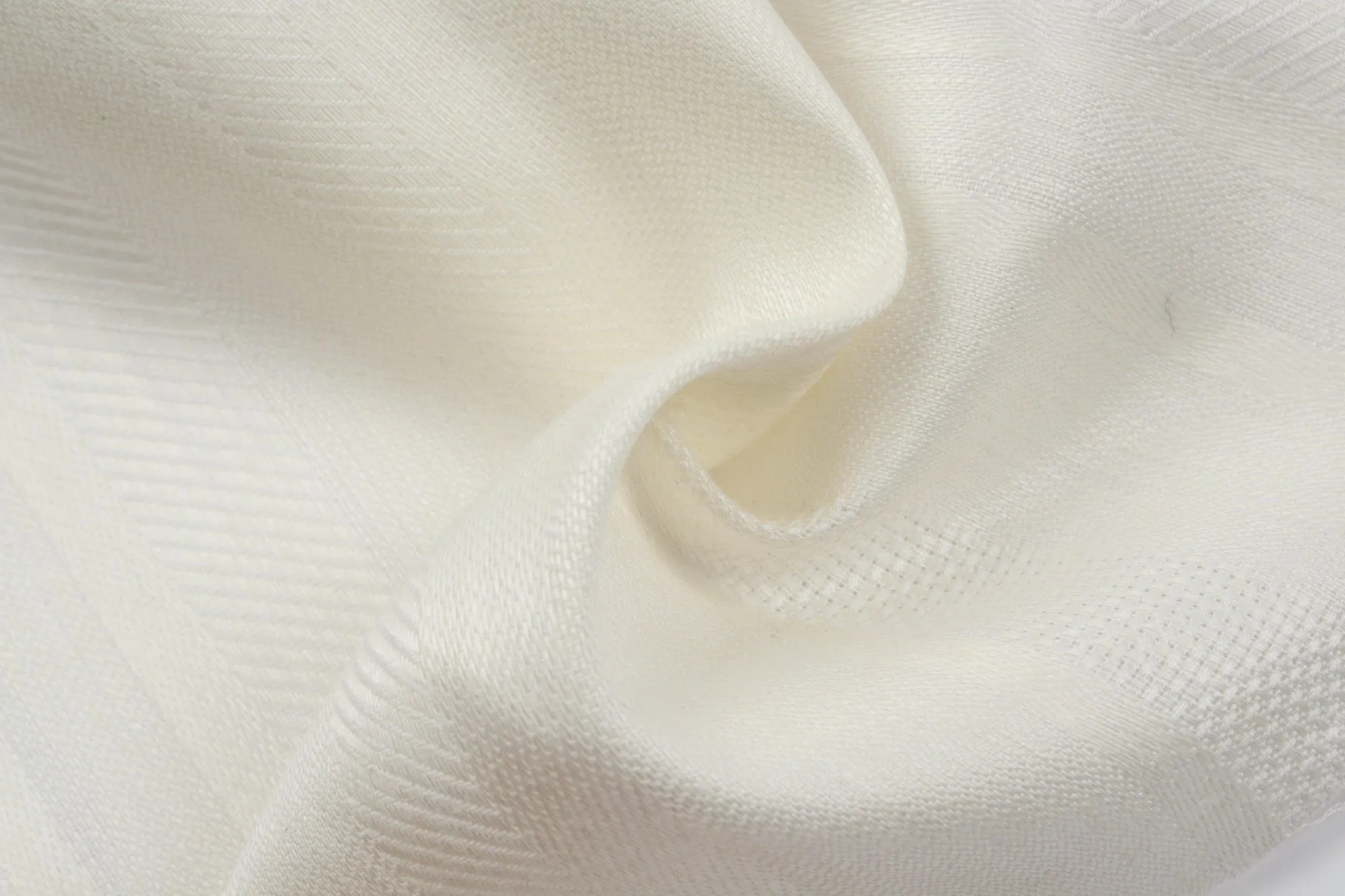 Shiny Linen Blend Jacquard - Stripes - Off White