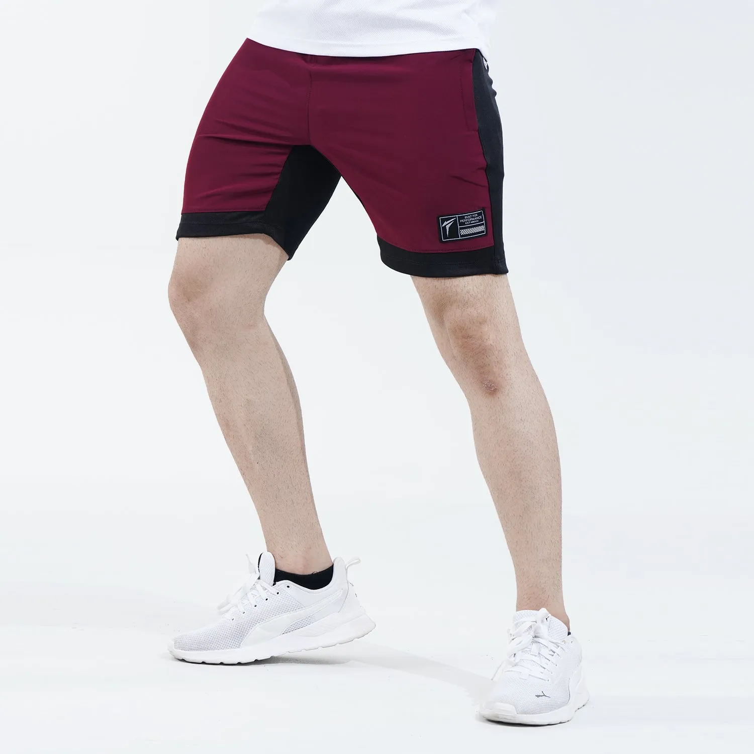 Tf-Maroon/Black Micro Interlock Training Shorts