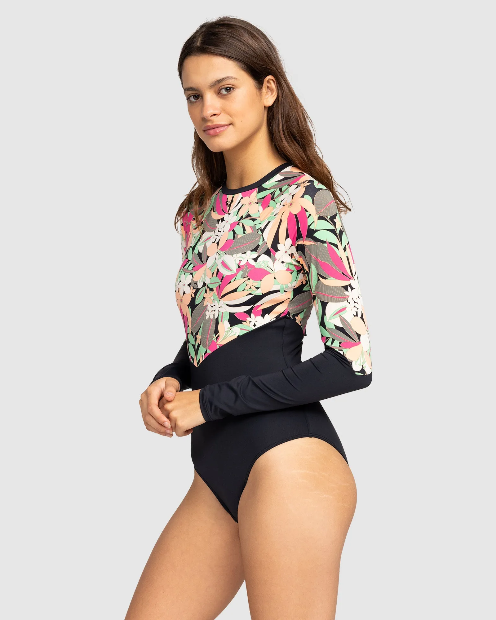 Womens Fashion Long Sleeve One-Piece Swimsuit